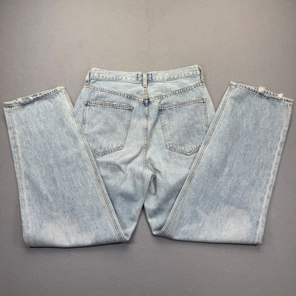 AGOLDE Criss Cross Upsize Jeans Light Wash Blue High Rise Straight Leg Size 28‎